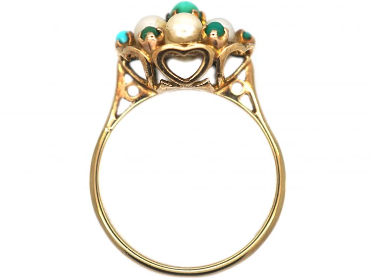 1960s 9ct Gold Pearl & Turquoise, 