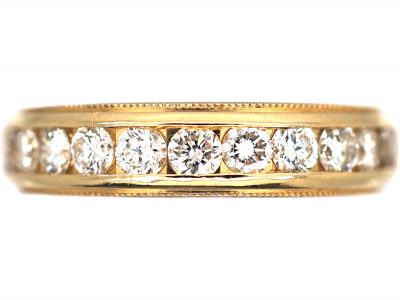 14ct Gold & Diamond Line Ring