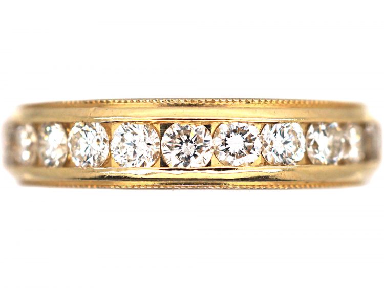 14ct Gold & Diamond Line Ring