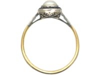 Art Deco 18ct Gold & Platinum, Natural Pearl, Sapphire & Diamond Ring