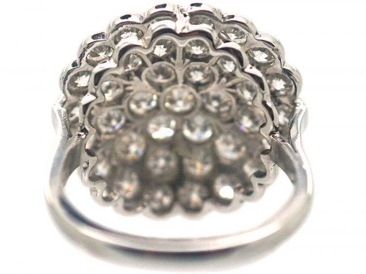 18ct White Gold Large Diamond Cluster Ring