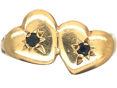 9ct Gold Double Heart Ring that Opens