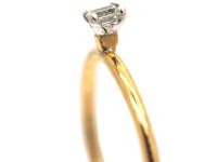 18ct Gold & Claw Set Diamond Baguette Band Ring