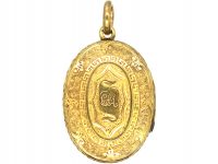 Victorian 15ct Gold Oval Locket set with Turquoise & Natural Split Pearls in a Wreath Design
