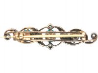 Victorian Turquoise & Diamond Brooch in Original Henry Tessier Case