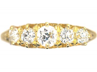 Victorian 18ct Gold Five Stone Diamond Ring
