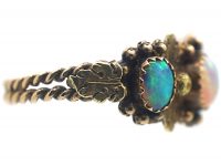 Regency 15ct Two Colour Gold Ring in an Acorn & Oak Leaf Design set with Three Opals