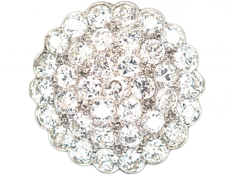 18ct White Gold Large Diamond Cluster Ring