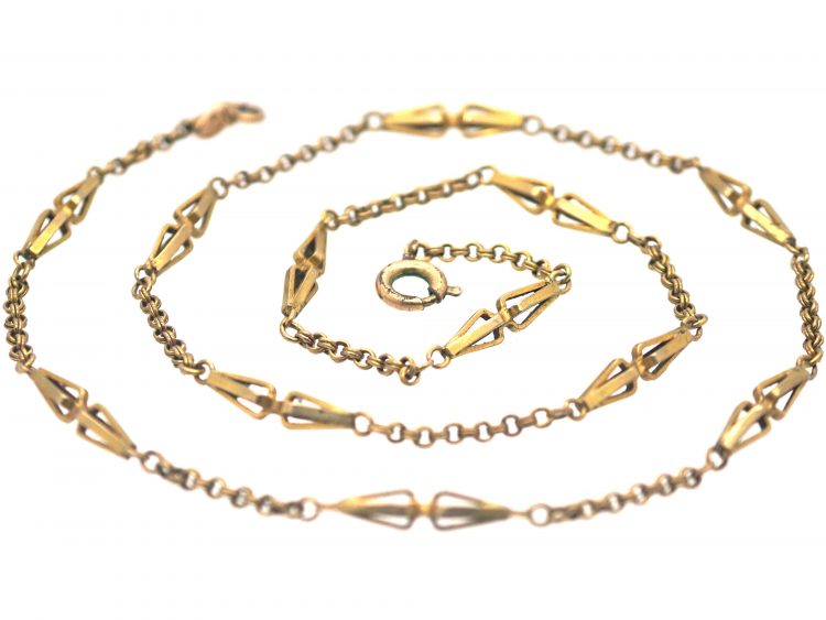 Victorian 15ct Gold Lantern Design Chain