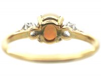 18ct Gold Three Stone Opal & Diamond Ring