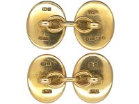 Art Deco 18ct Gold Cufflinks set with Lapis Lazuli