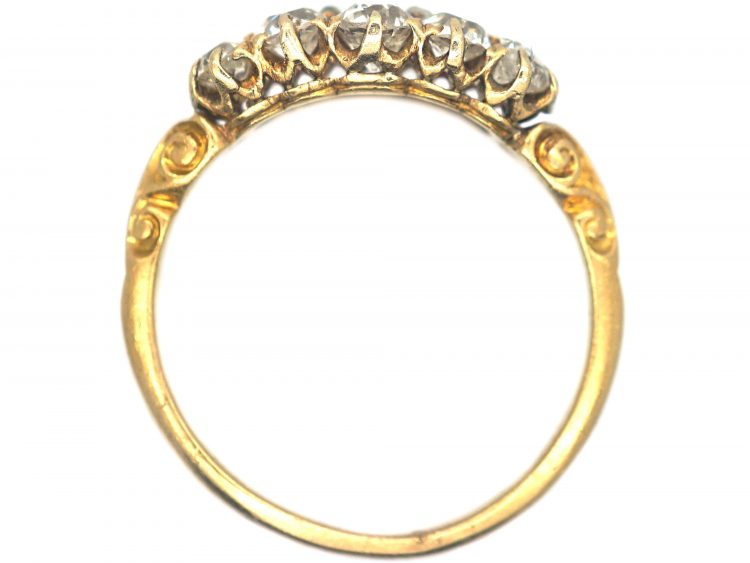 Victorian 18ct Gold, Ruby & Diamond Two Row Ring