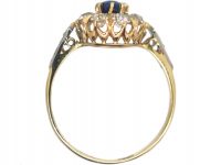 Edwardian 18ct Gold, Sapphire & Diamond Cluster Ring