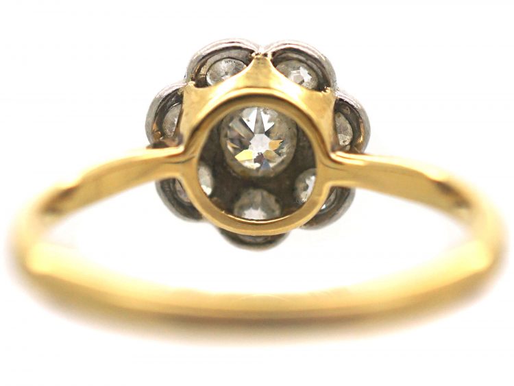 Edwardian 18ct Gold & Platinum Diamond Cluster Ring