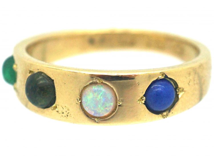 Victorian 18ct Acrostic Gold Ring that Spells Love