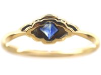 Art Deco 18ct Gold & Platinum, Sapphire & Diamond Ring