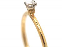 18ct Gold Ring set with a Baguette Diamond