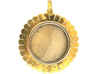 Victorian 15ct Gold Etruscan Style Pendant set with a Diamond with Locket on the Reverse