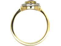 Edwardian 18ct Gold, Pink Tourmaline & Rose Diamond Oval Cluster Ring