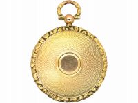 Georgian 15ct Gold Round Locket with Garter Motif