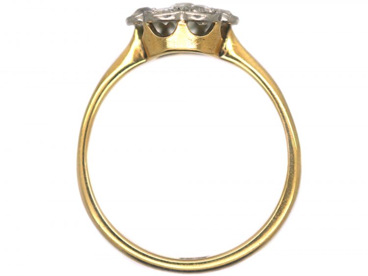Edwardian 18ct Gold & Platinum Diamond Cluster Ring