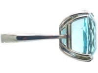 18ct White Gold Large Aquamarine Ring