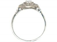 Art Deco Navette Shaped Ring with Large Diamond in the Centre with Small Diamonds Around It