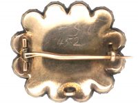 Georgian 9ct Gold Harlequin Gem Set Memorial Brooch