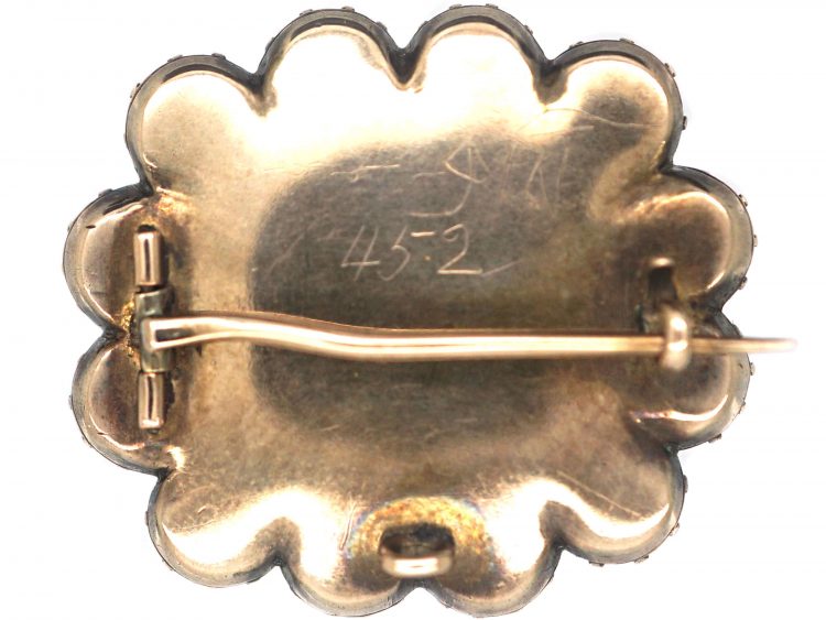 Georgian 9ct Gold Harlequin Gem Set Memorial Brooch