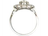 French Art Deco, 18ct White Gold & Diamond Oval Cluster Ring