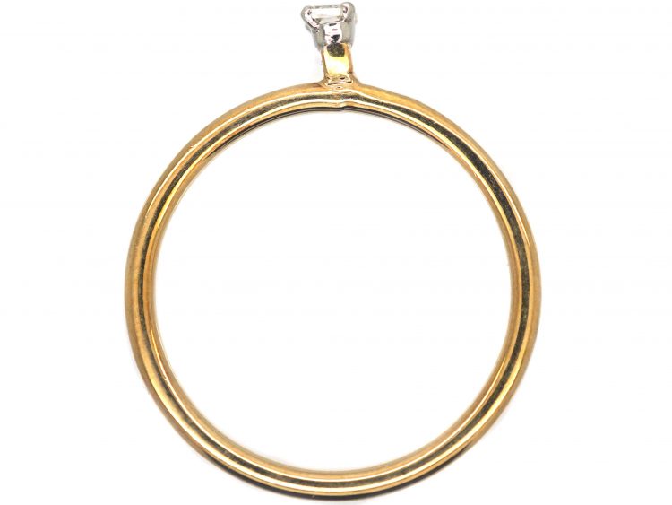 18ct Gold & Claw Set Small Baguette Diamond Ring