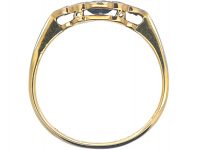 Art Deco 18ct Gold & Platinum, Sapphire & Diamond Ring