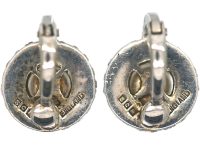Art Deco Silver, Paste & Faux Pearl Clip On Earrings
