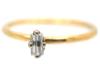 Slim 18ct Gold & Baguette Diamond Ring