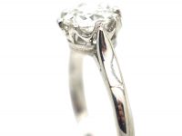 French Art Deco Platinum & Solitaire Diamond Ring