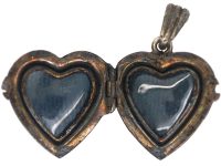 Silver Heart Shaped Locket with Flower Power Detail