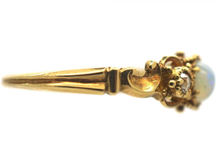 Regency 15ct Gold, Opal & Diamond Ring