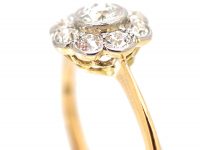 Edwardian 18ct Gold & Platinum, Diamond Daisy Cluster Ring