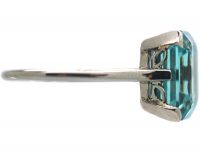 Art Deco 18ct White Gold & Platinum Ring set with a Zircon