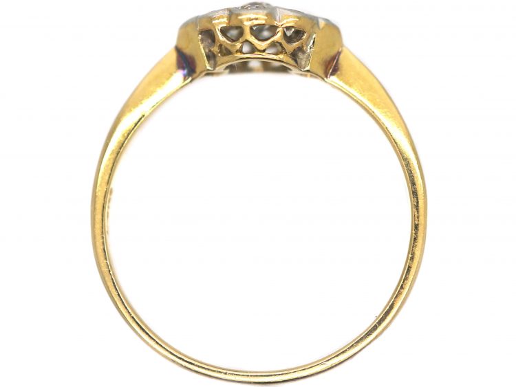 Edwardian 18ct Gold & Platinum, Diamond Cluster Ring