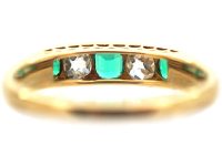 Edwardian 18ct Gold, Diamond & Emerald Ring