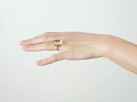 Retro 18ct White Gold & Citrine Ring