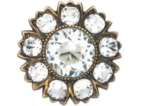 Victorian Flower Brooch set with Paste