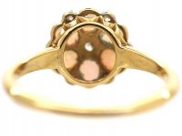 Edwardian 18ct Gold & Platinum, Opal & Diamond Flower Cluster Ring