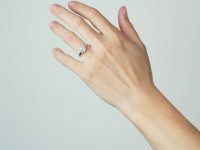 French Art Deco Platinum & Solitaire Diamond Ring