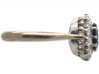 18ct White Gold & Platinum, Sapphire & Diamond Cluster Ring