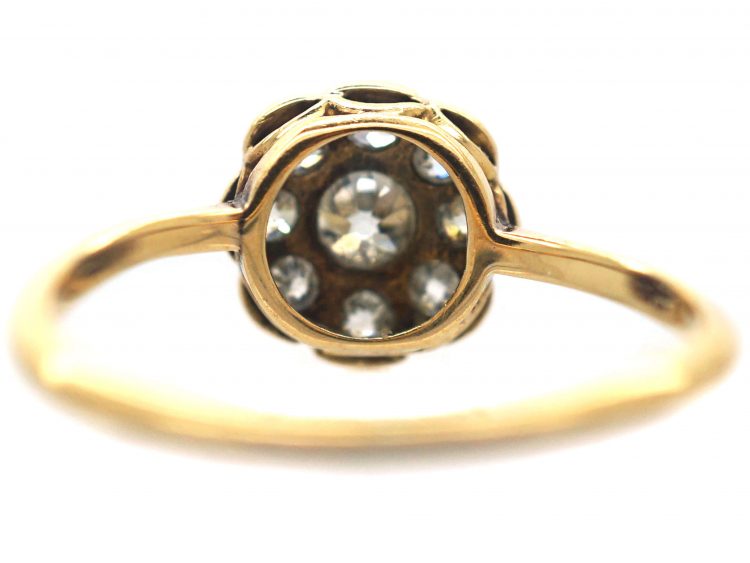 Edwardian 18ct Gold & Platinum, Diamond Daisy Cluster Ring