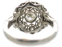 Art Deco 18ct White Gold, Diamond Cluster Ring