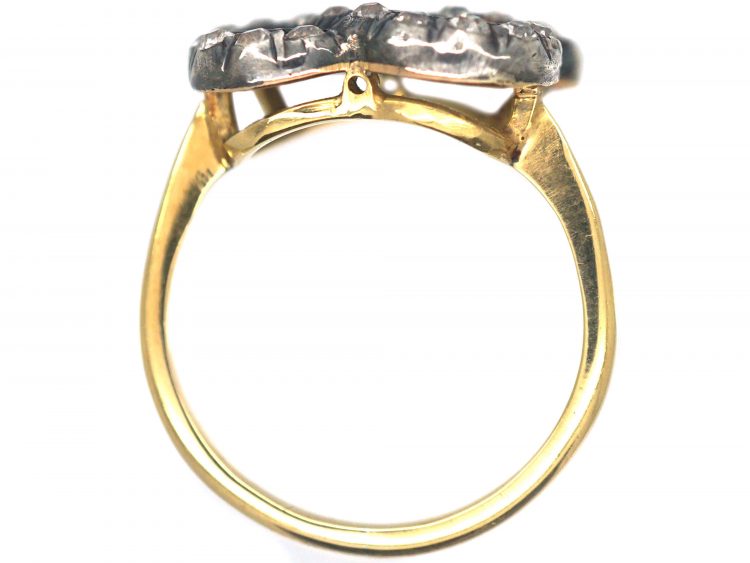 18ct Gold, Silver & Diamond Lover's Knot or Stafford Knot Ring