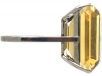 Retro 18ct White Gold & Citrine Ring